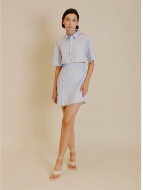 Aureum The Label White Cut Out Dress Shirt Mini Dress Size XS